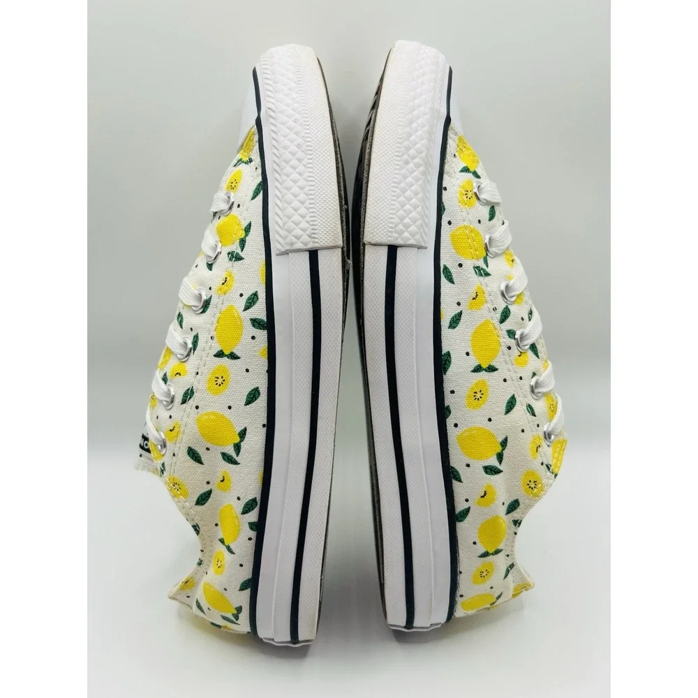 Converse All Star Low Top Lemon Print Canvas Sneakers Youth Shoes US 5 Women 6.5 - Picture 6 of 9